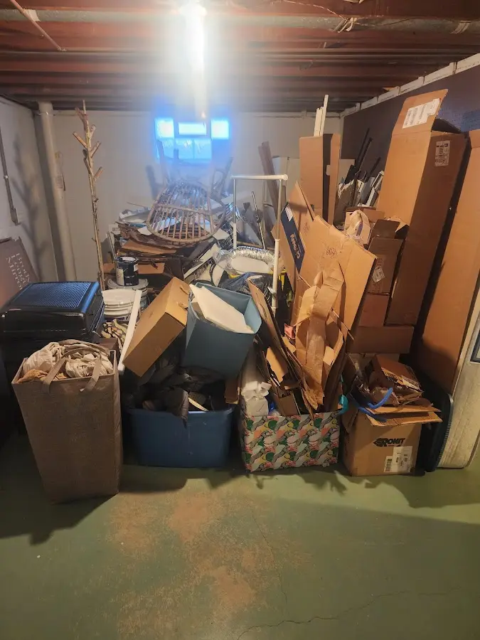 Roll-off dumpster container at job site for 4 Yard Dumpster Rental in Urbana